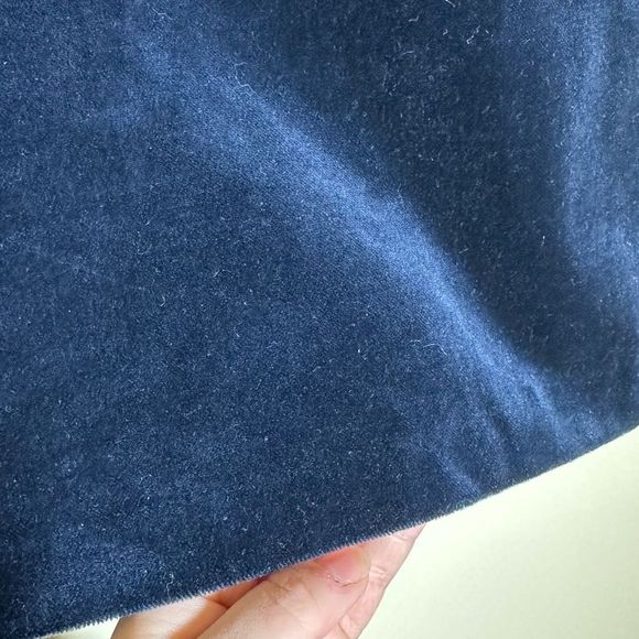 Vintage Hugo Buscati Women's mini Skirt Velvet navy blue vtg sz 8 back slit - Picture 3 of 10